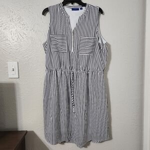 Apt. 9 Black and White Striped Sleeveless Mini Dress